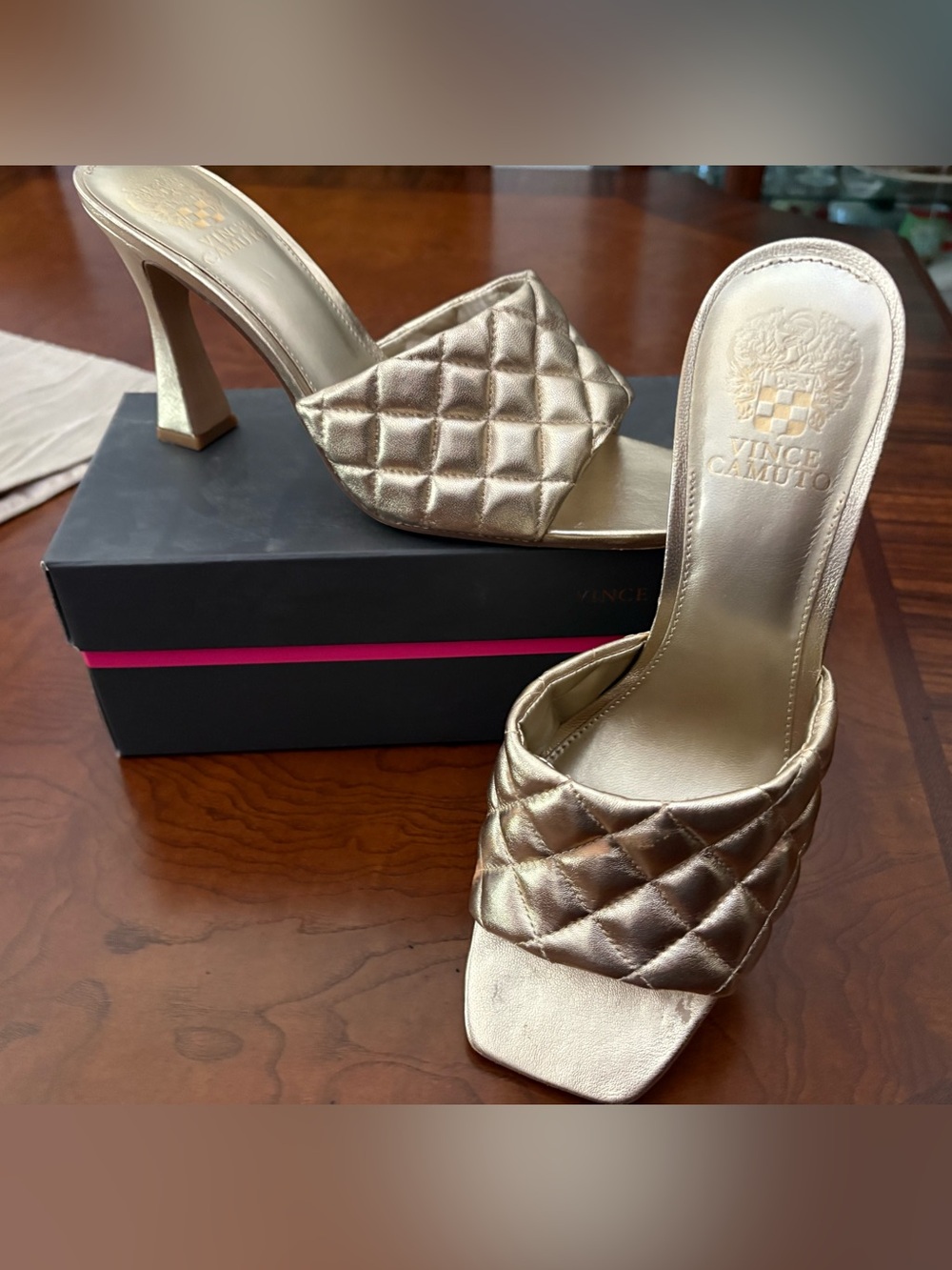 Vince Camuto Metallic Gold Heels
